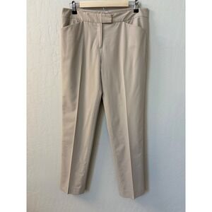 Lafayette 148 Irving Dress Pants Straight Leg Career Casual Trousers Beige Sz 12